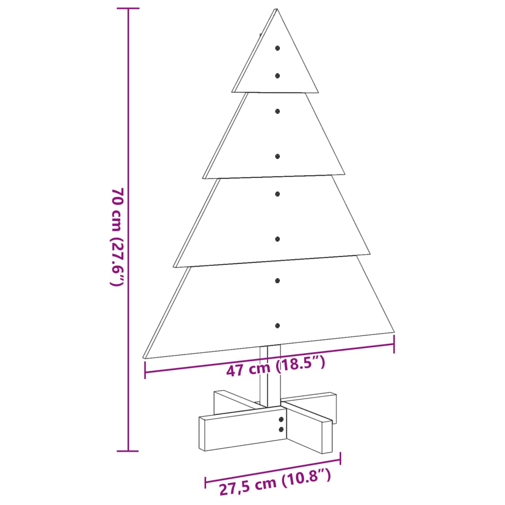 Weihnachtsdekoration Weihnachtsbaum 70 cm Massivholz