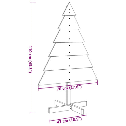 Kerstdecoratie kerstboom 110 cm massief hout