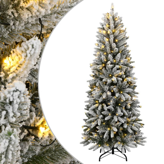 Artificial Christmas tree with 150 LEDs and snow 150 cm