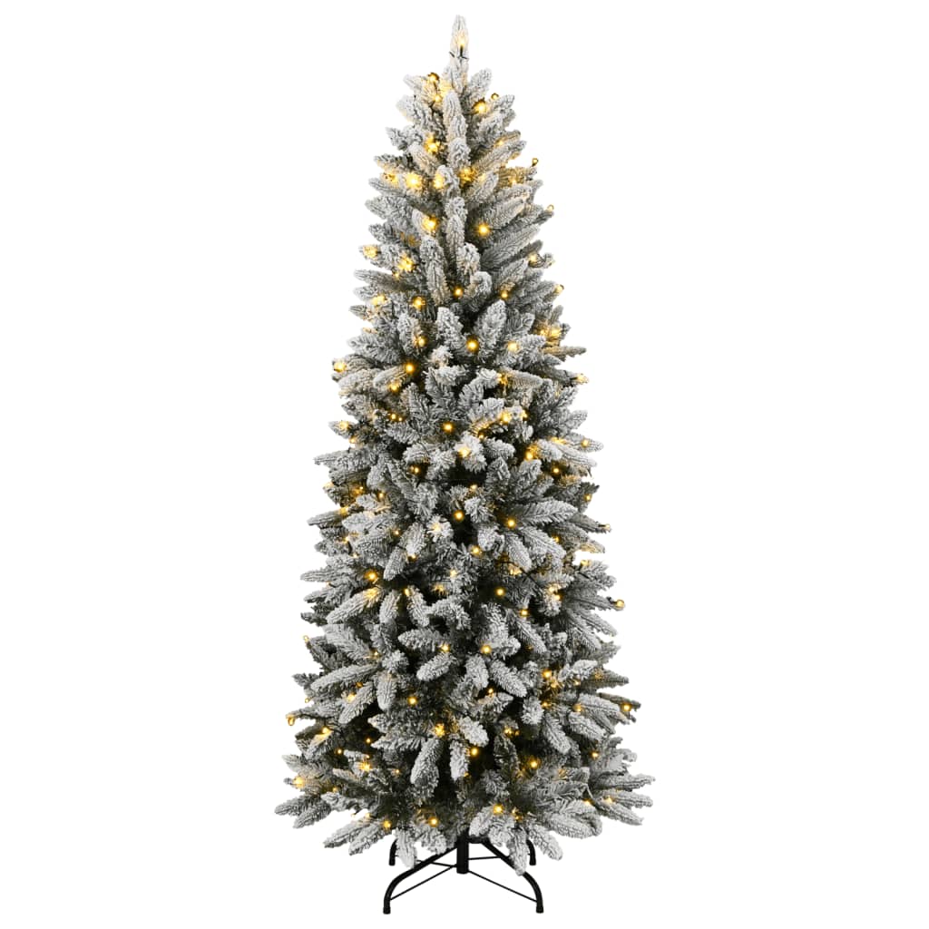 Künstlicher Weihnachtsbaum mit 150 LEDs und Schnee 150 cm