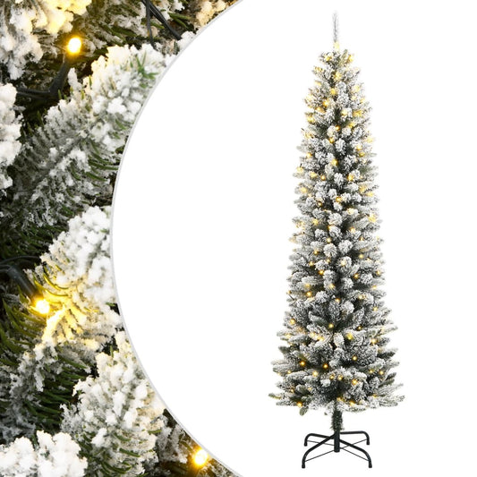 Artificial Christmas tree with 150 LEDs and snow 150 cm