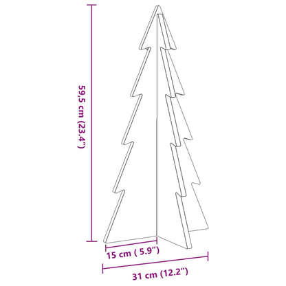 Kerstdecoratie kerstboom 59,5 cm massief grenenhout