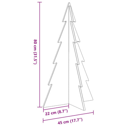 Kerstdecoratie kerstboom 80 cm massief grenenhout