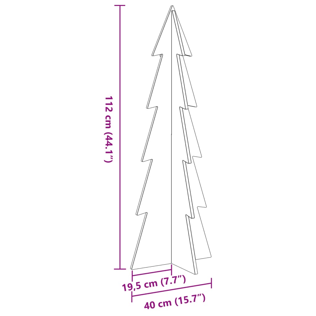 Kerstdecoratie kerstboom 112 cm massief grenenhout