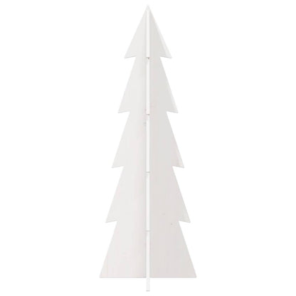 Kerstdecoratie kerstboom 112 cm massief grenenhout wit