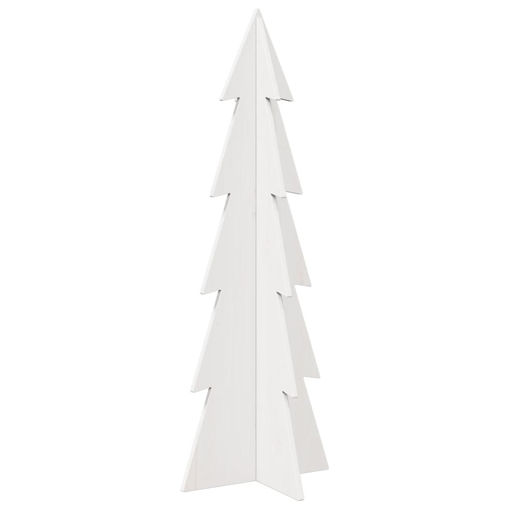 Kerstdecoratie kerstboom 112 cm massief grenenhout wit