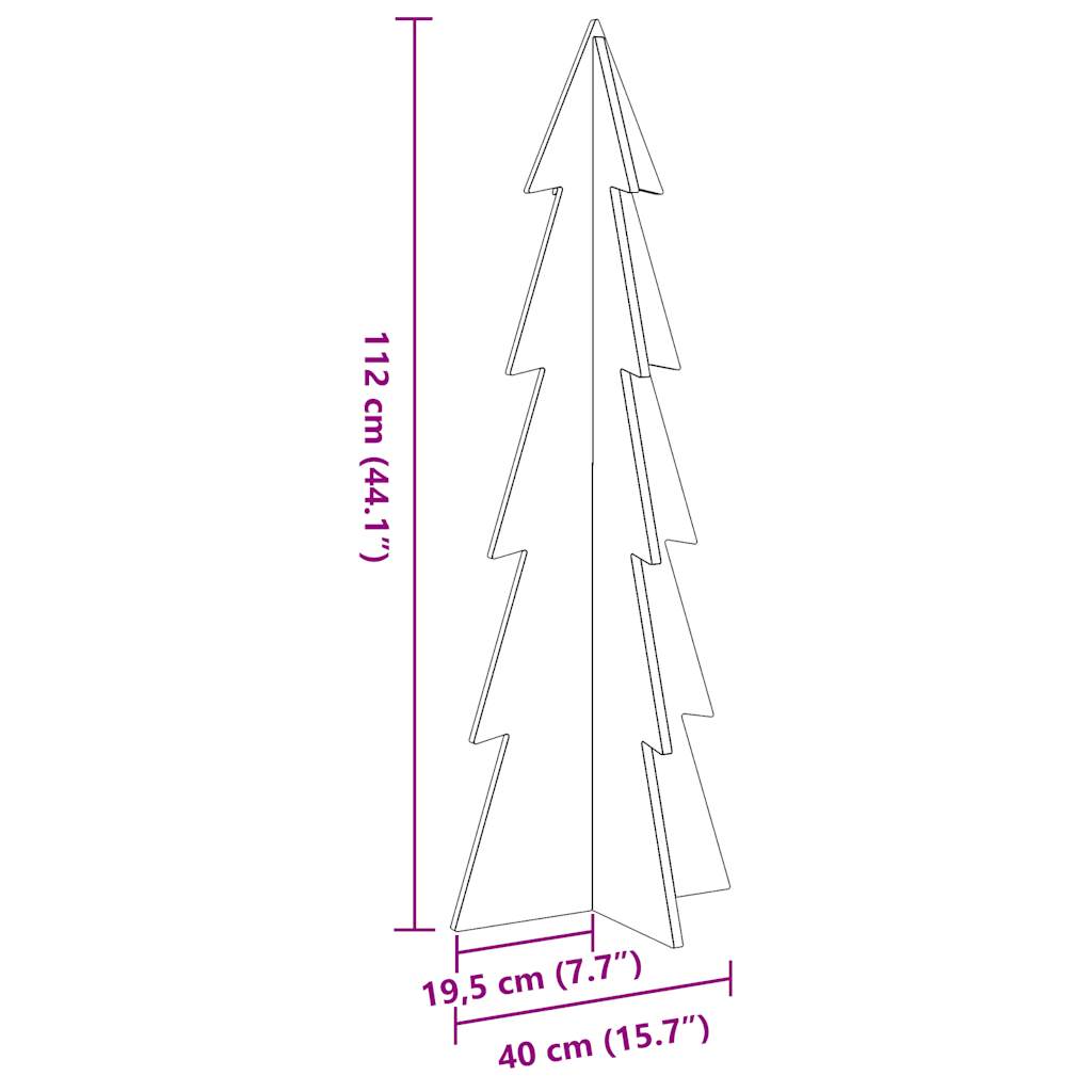 Weihnachtsdekoration Weihnachtsbaum 112 cm Kiefernholz massiv weiß