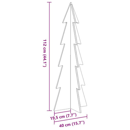 Kerstdecoratie kerstboom 112 cm massief grenenhout wit