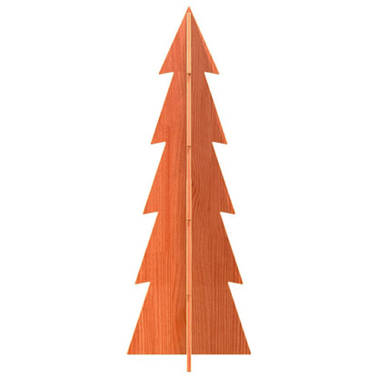 Kerstdecoratie kerstboom 112 cm massief grenenhout wasbruin