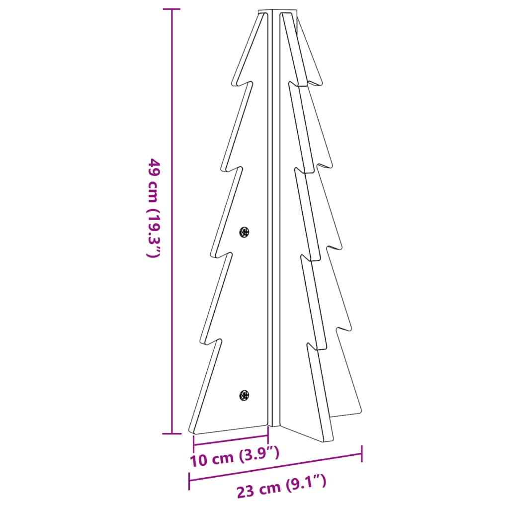 Weihnachtsdekoration Weihnachtsbaum 49 cm Kiefernholz massiv