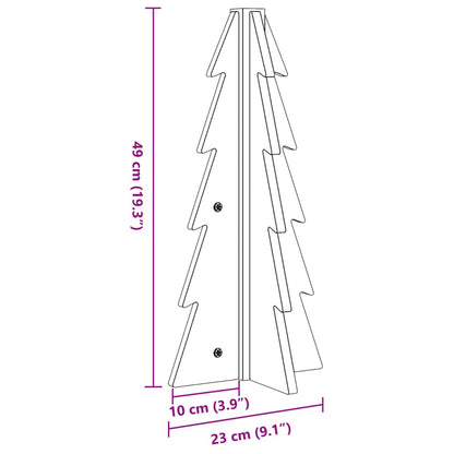 Kerstdecoratie kerstboom 49 cm massief grenenhout