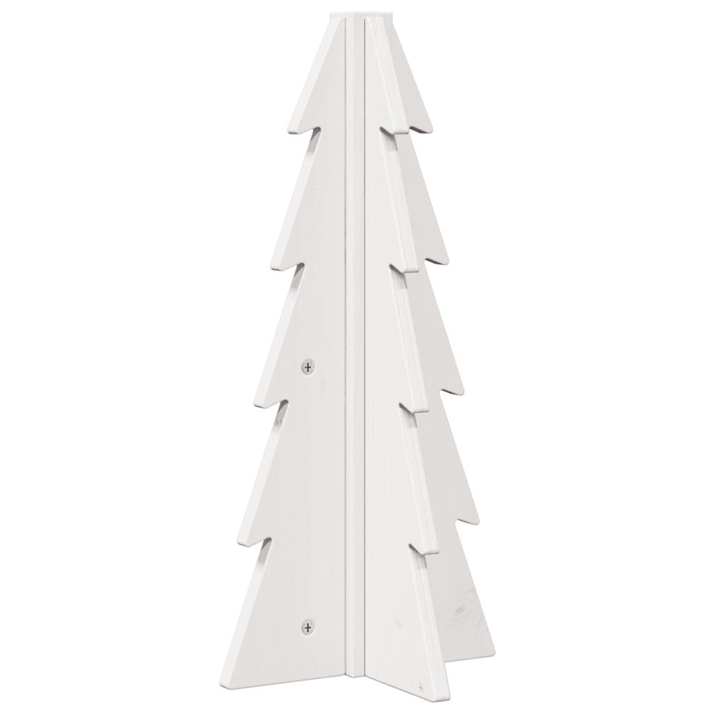 Kerstdecoratie kerstboom 49 cm massief grenenhout wit