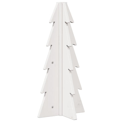 Kerstdecoratie kerstboom 49 cm massief grenenhout wit