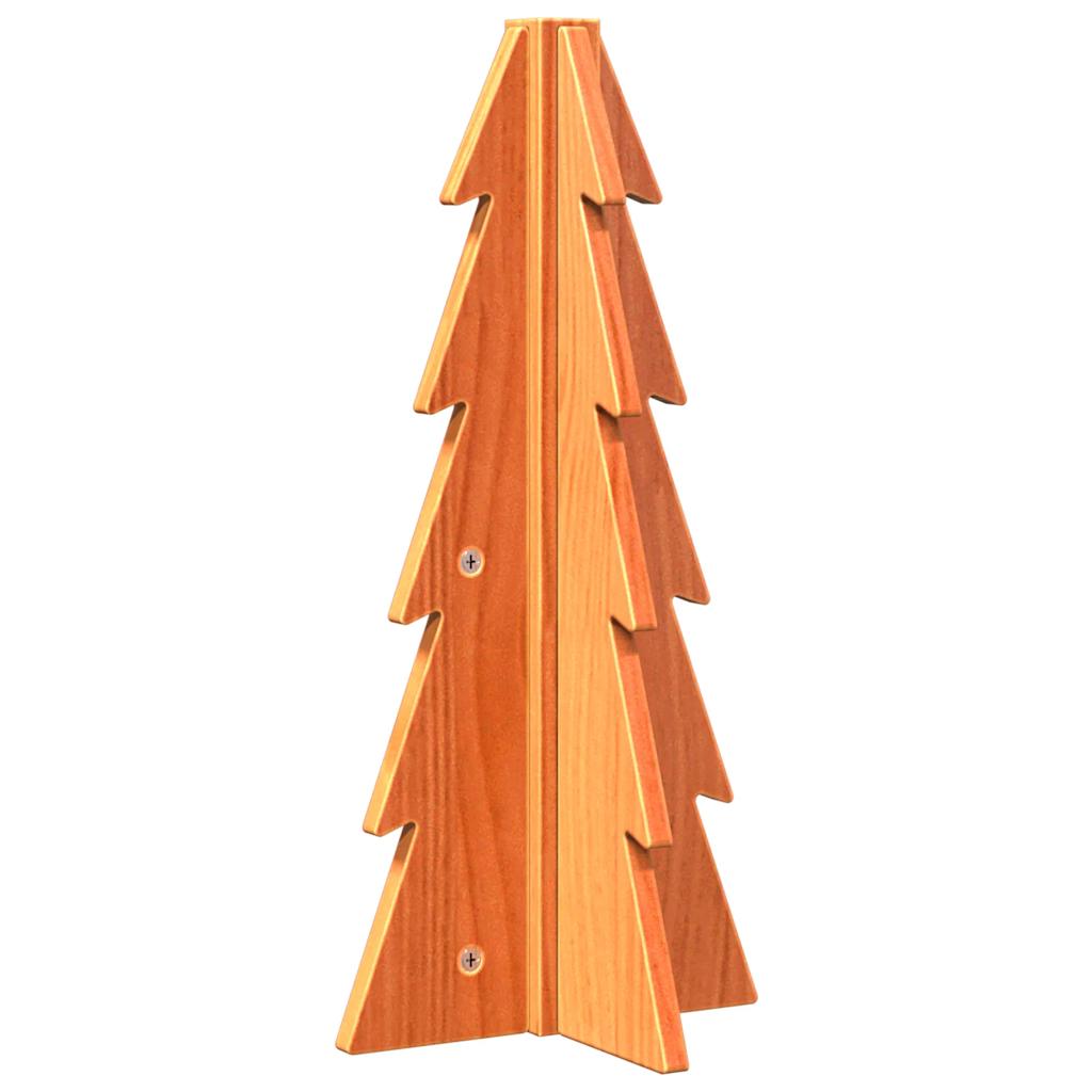 Kerstdecoratie kerstboom 49 cm massief grenenhout wasbruin