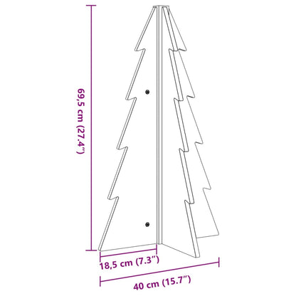 Kerstdecoratie kerstboom 69,5 cm massief grenenhout