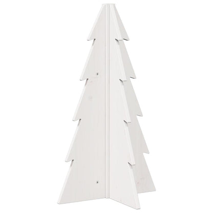 Kerstdecoratie kerstboom 69,5 cm massief grenenhout wit