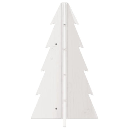 Kerstdecoratie kerstboom 69,5 cm massief grenenhout wit