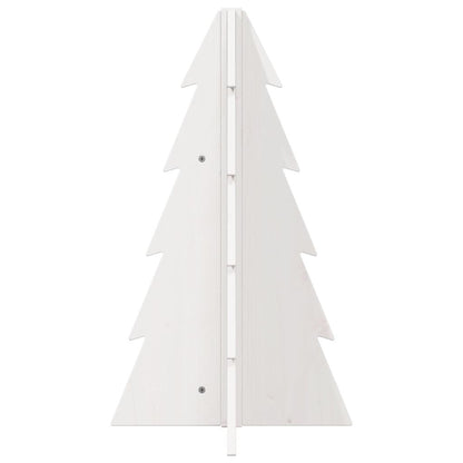 Kerstdecoratie kerstboom 69,5 cm massief grenenhout wit