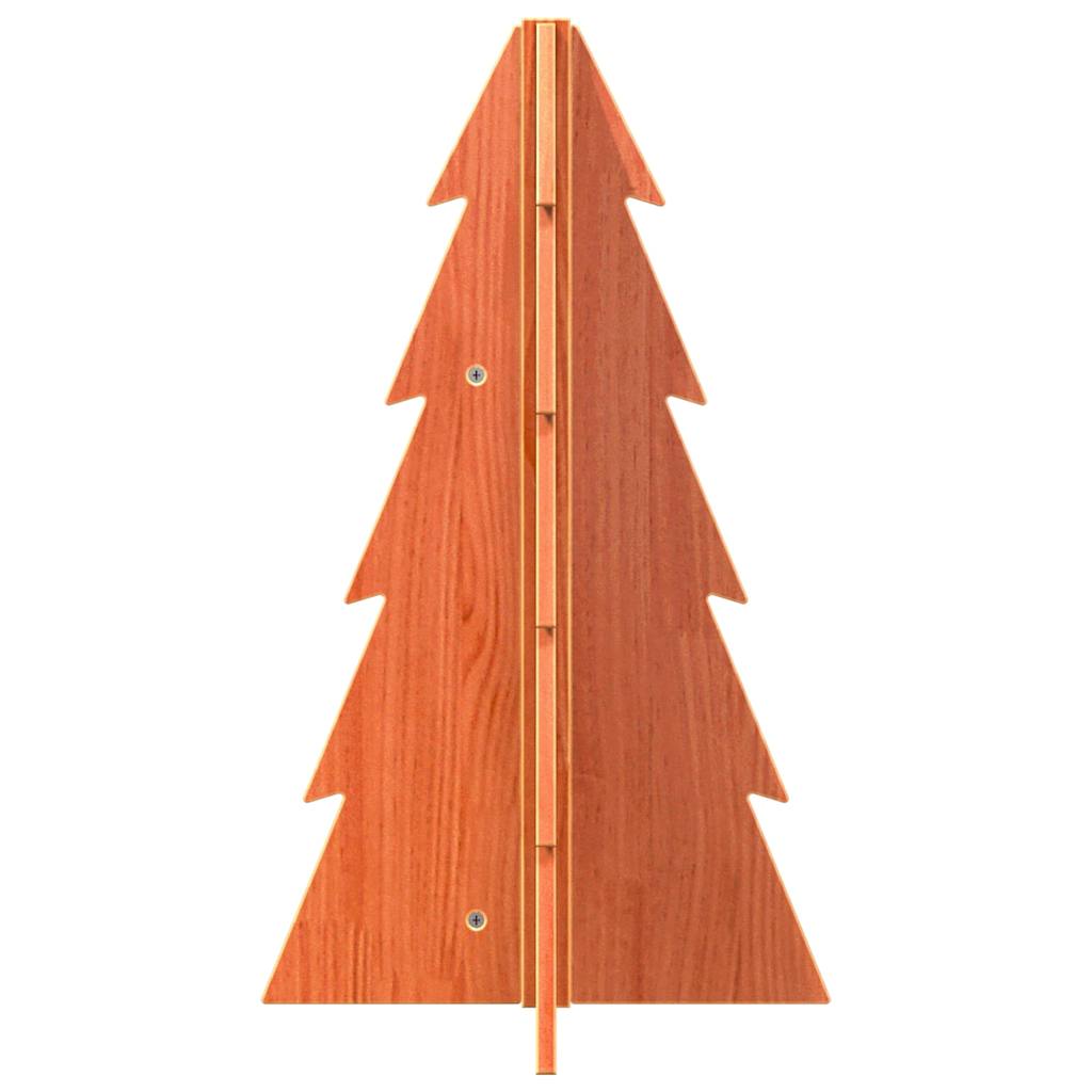 Kerstdecoratie kerstboom 69,5 cm massief grenenhout wasbruin