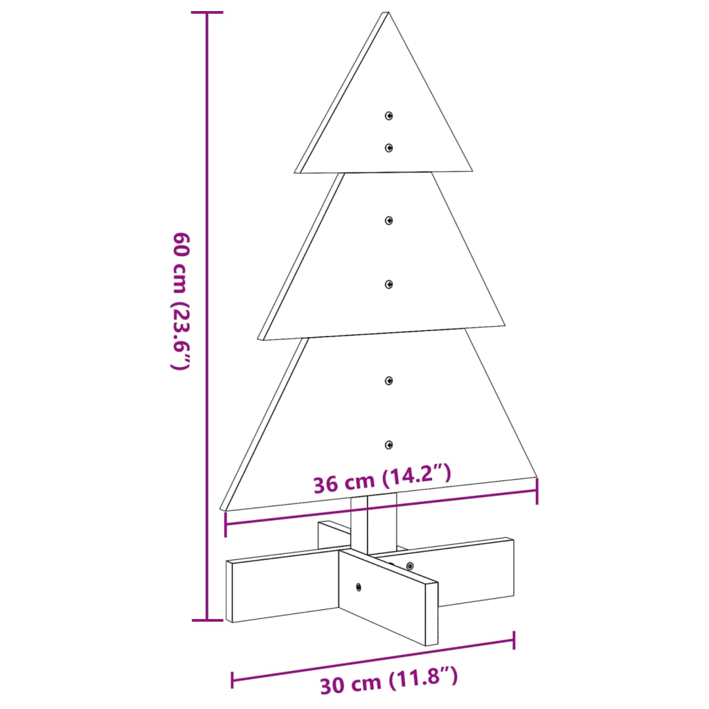 Weihnachtsdekoration Weihnachtsbaum 60 cm Kiefernholz massiv