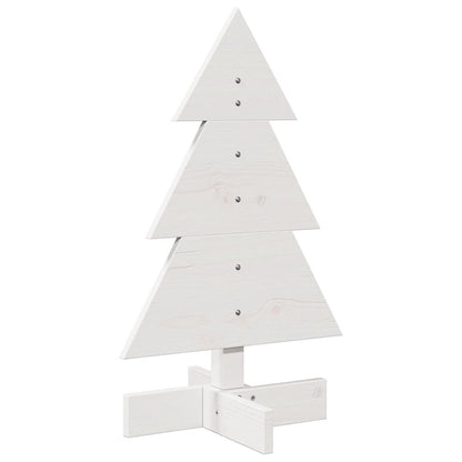 Kerstdecoratie kerstboom 60 cm massief grenenhout wit