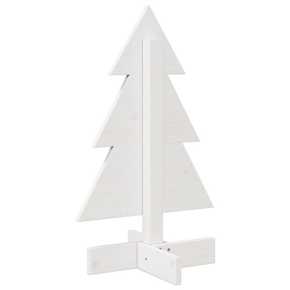 Kerstdecoratie kerstboom 60 cm massief grenenhout wit