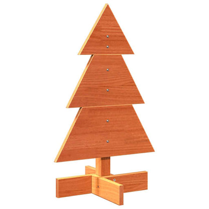 Kerstdecoratie kerstboom 60 cm massief grenenhout wasbruin