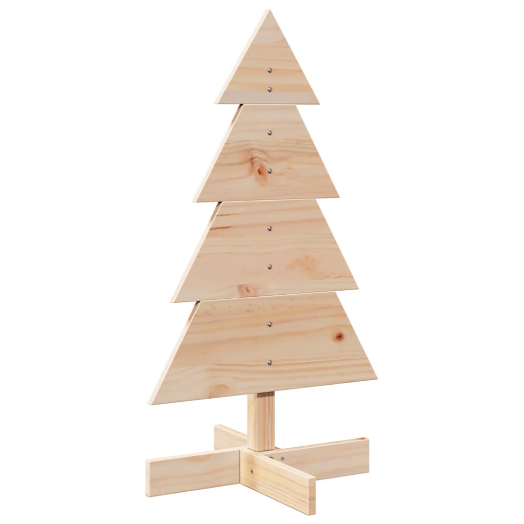 Kerstdecoratie kerstboom 80 cm massief grenenhout