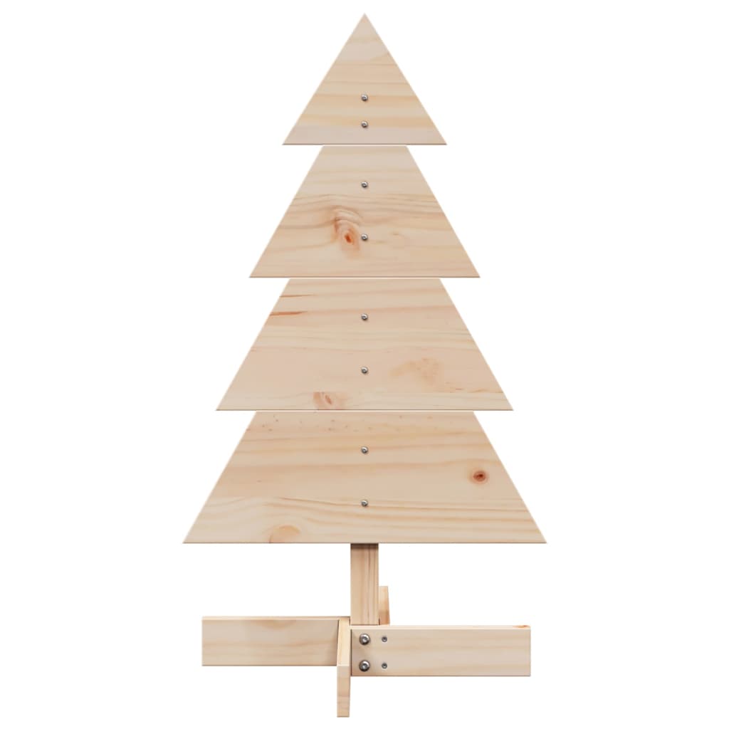 Kerstdecoratie kerstboom 80 cm massief grenenhout