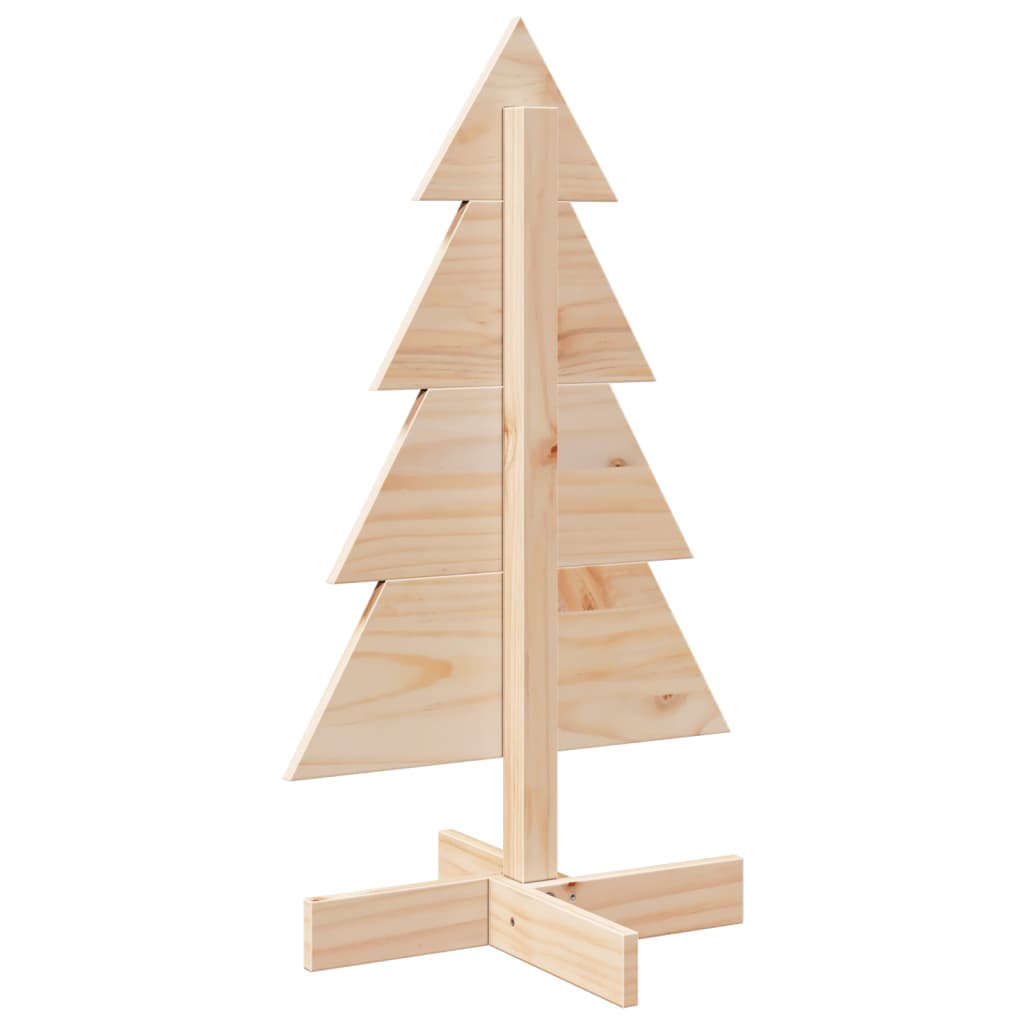 Kerstdecoratie kerstboom 80 cm massief grenenhout