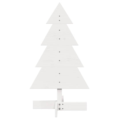 Kerstdecoratie kerstboom 80 cm massief grenenhout wit