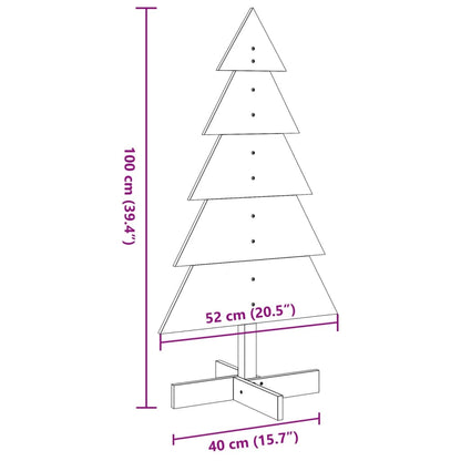 Kerstdecoratie kerstboom 100 cm massief grenenhout