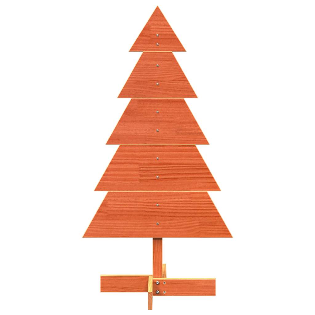 Kerstdecoratie kerstboom 100 cm massief grenenhout wasbruin