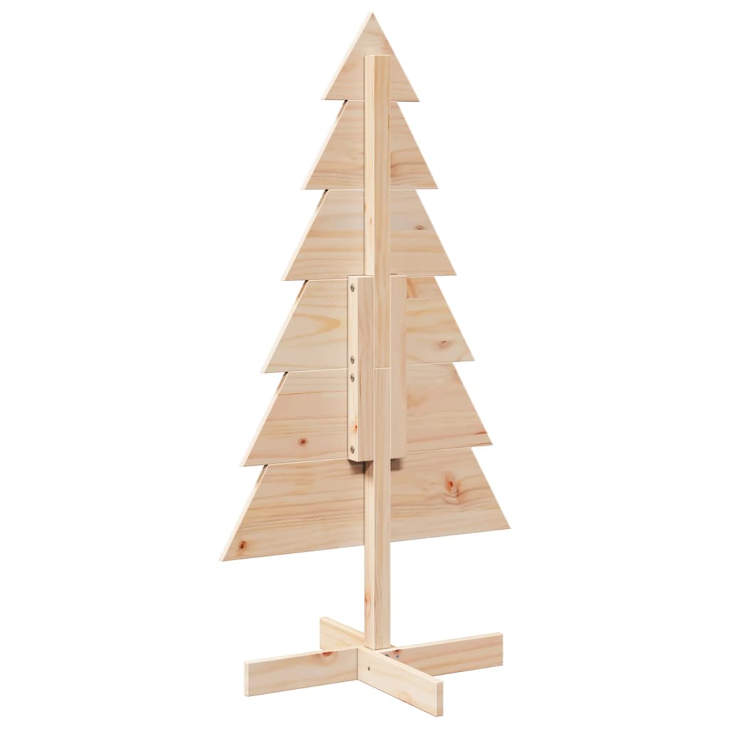 Kerstdecoratie kerstboom 120 cm massief grenenhout