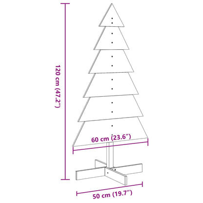 Kerstdecoratie kerstboom 120 cm massief grenenhout