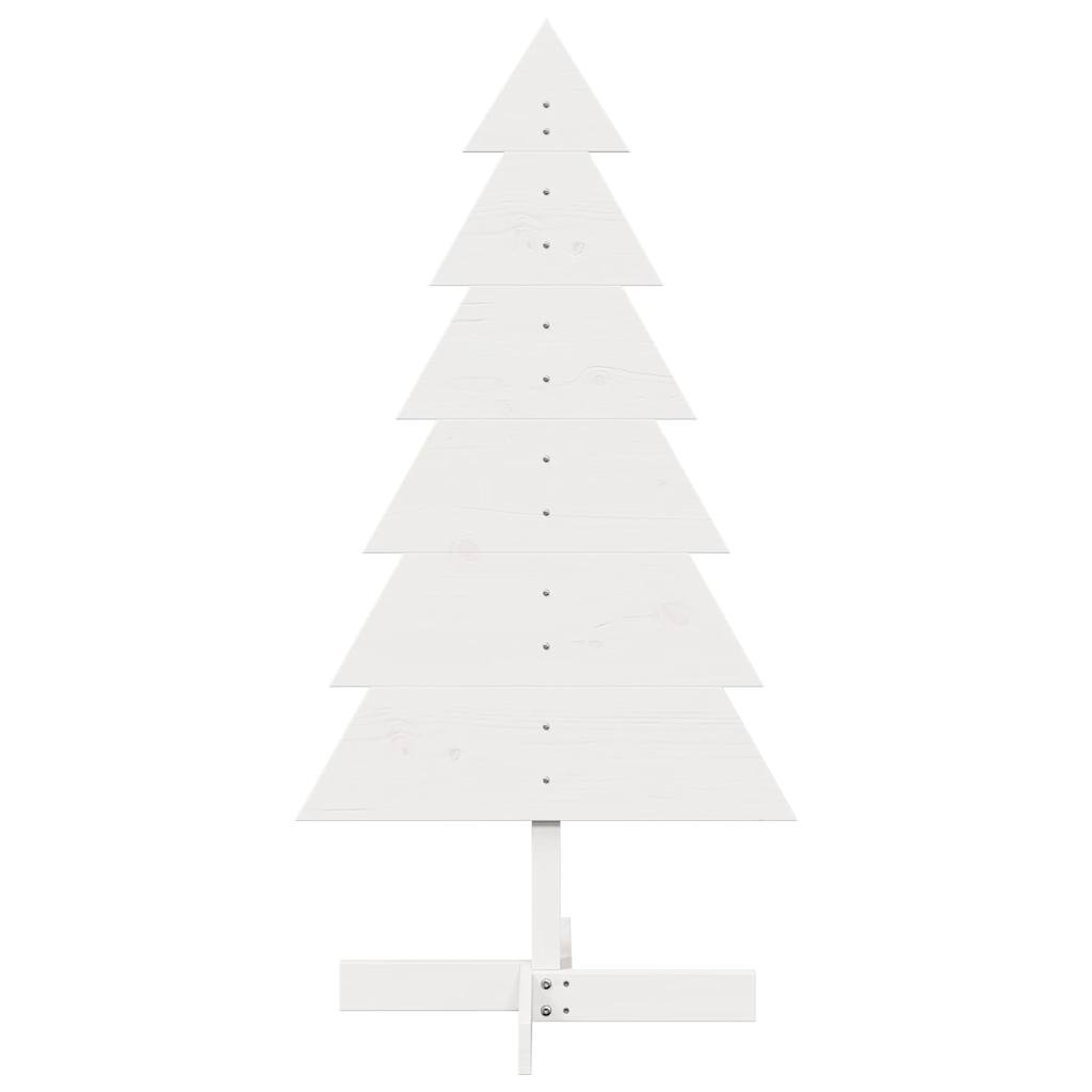 Kerstdecoratie kerstboom 120 cm massief grenenhout wit