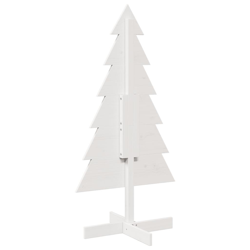 Kerstdecoratie kerstboom 120 cm massief grenenhout wit