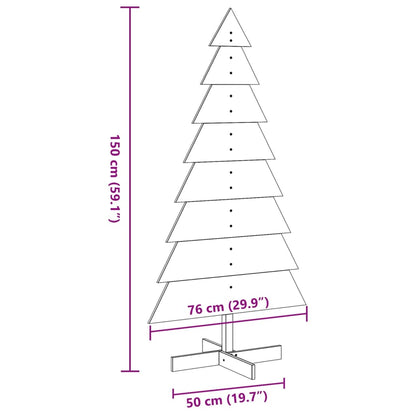 Kerstdecoratie kerstboom 150 cm massief grenenhout