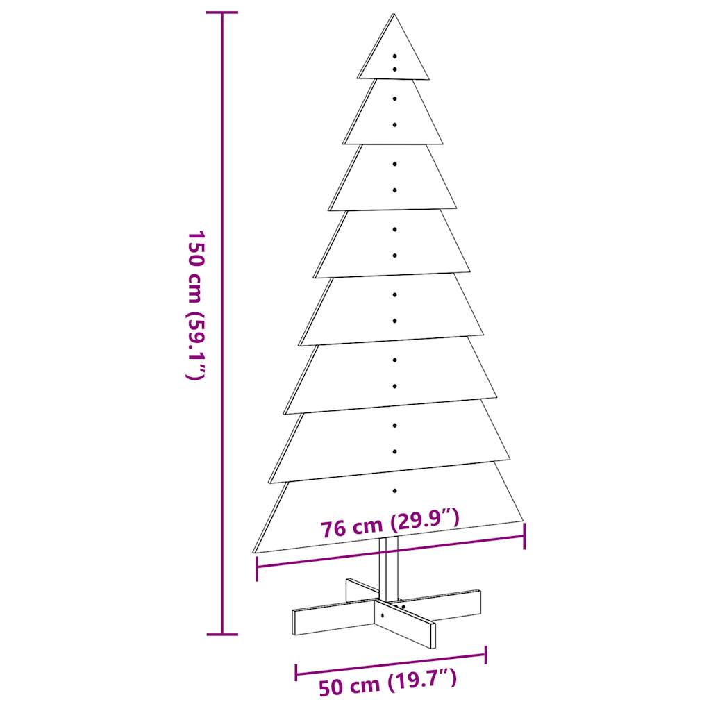 Weihnachtsdekoration Weihnachtsbaum 150 cm Kiefernholz Massiv weiß