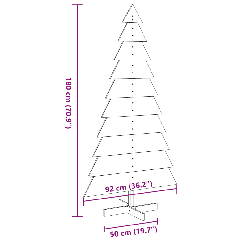 Weihnachtsdekoration Weihnachtsbaum 180 cm Kiefernholz massiv