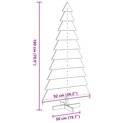 Kerstdecoratie kerstboom 180 cm massief grenenhout