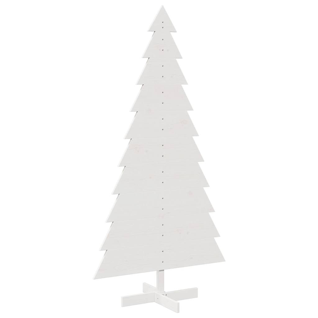 Kerstdecoratie kerstboom 180 cm massief grenenhout wit