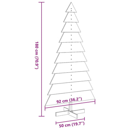 Kerstdecoratie kerstboom 180 cm massief grenenhout wasbruin