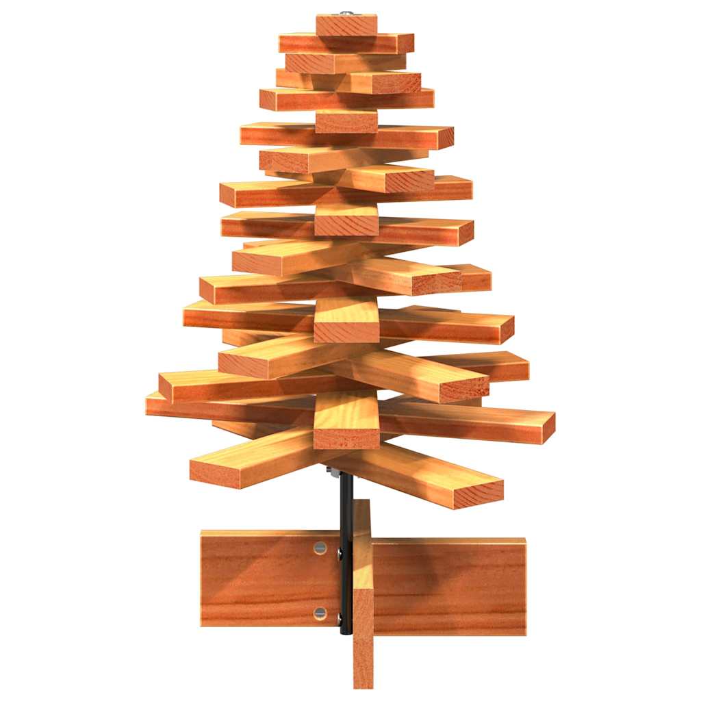 Kerstdecoratie kerstboom 60 cm massief grenenhout wasbruin