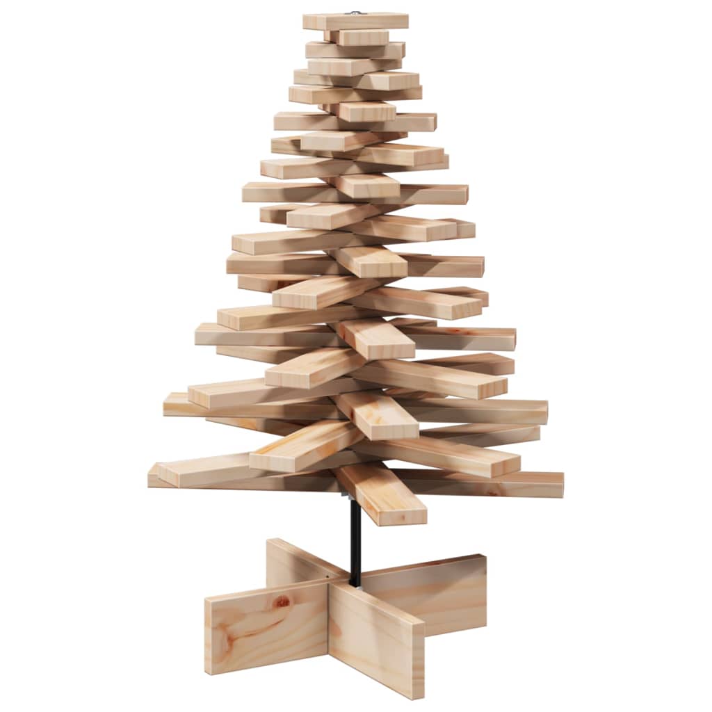 Kerstdecoratie kerstboom 80 cm massief grenenhout