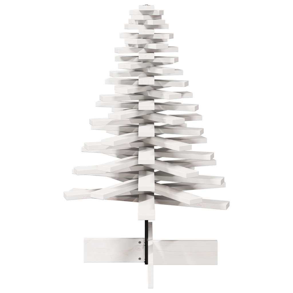 Kerstdecoratie kerstboom 100 cm massief grenenhout wit