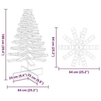 Kerstdecoratie kerstboom 100 cm massief grenenhout wit