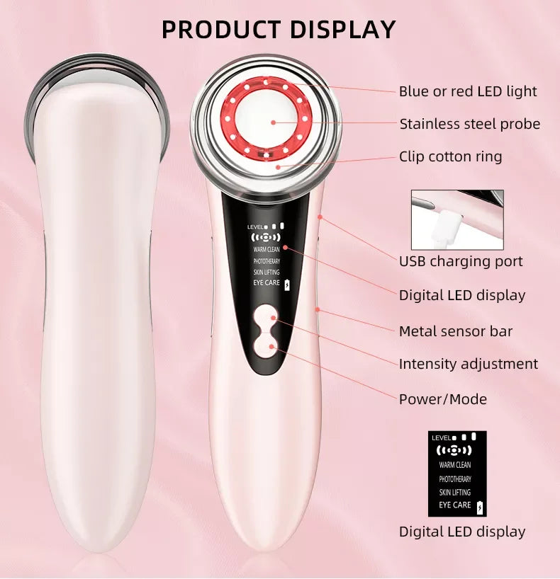 Luxueuze 4-in-1 RF EMS Faciale Massager: Jouw Geheim voor Stralende Huidverjonging