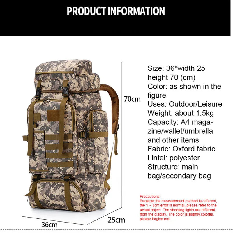 80L Tactical Backpack