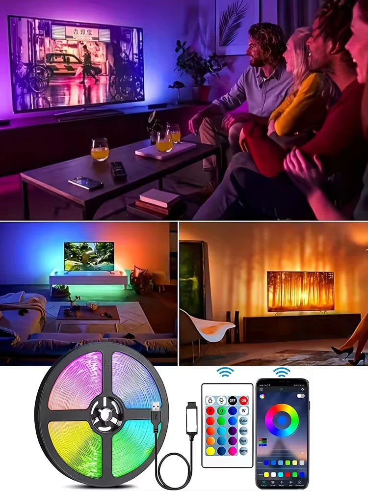 Smart LED Strip 5M - RGB Bluetooth - TV Achtergrond & Kamer Verlichting